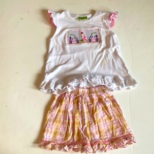 Stelly belly shirt and shorts set